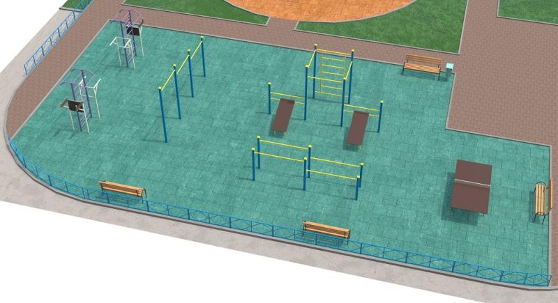 Проект спортивной площадки с столом теннисным в Омске