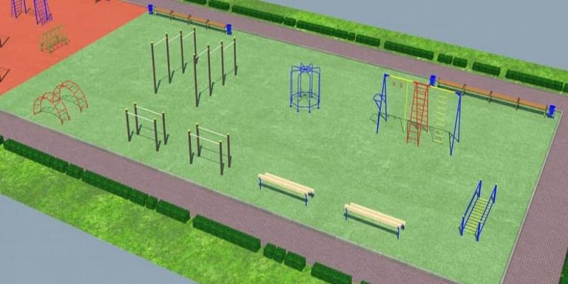 Проект детско-спортивной площадки для школы - детсада в Омске