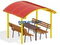 Стол и лавки под навесом МАФ 4005 в Омске