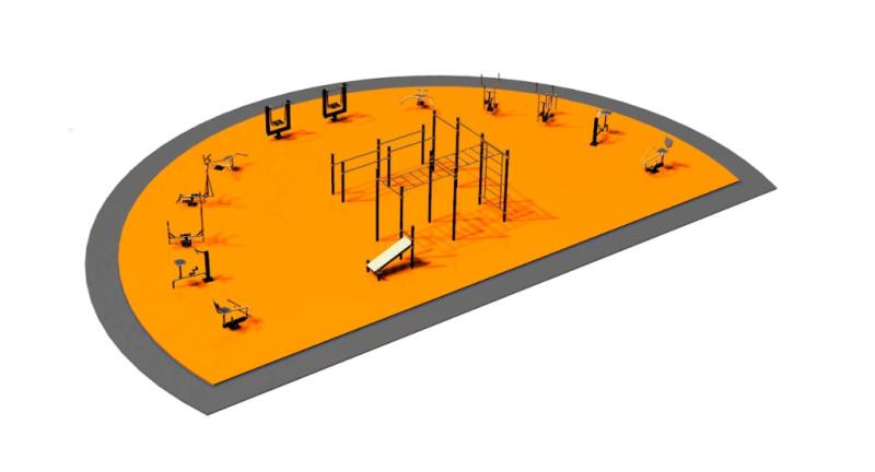 Дизайн проект спортплощадки Полукруглая в Омске