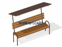 Лавочка под навесом МАФ 1607 в Омске