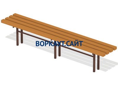 Двухметровая лавочка без спинки 2 м МАФ 1602 в Омске