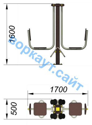 Уличный тренажер "Жим ногами горизонтальный " УТ 003 в Омске