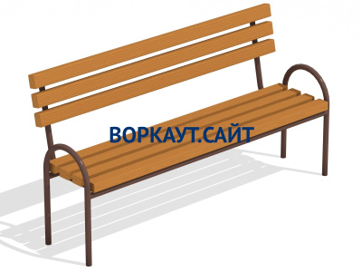 Парковая лавочка со спинкой МАФ 1605 в Омске