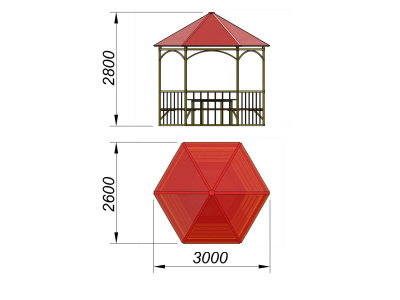 Беседка со столом и лавками МАФ 4121 в Омске