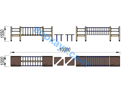 Детский спортивный комплекс Двойной мостик ДСК 3115 в Омске
