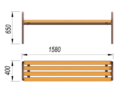 Лавочка парковая МАФ 1603 в Омске