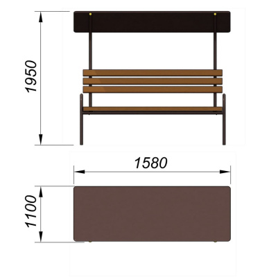 Лавочка под навесом МАФ 1607 в Омске