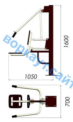 Уличный тренажер "Жим от груди" УТ 002 в Омске