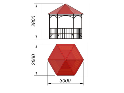 Беседка с лавками и полом МАФ 4122 в Омске