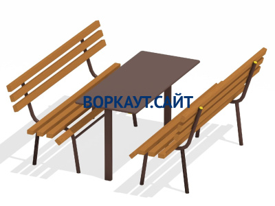 Дачный комплект из 2 лавочек и стола МАФ 1620 в Омске