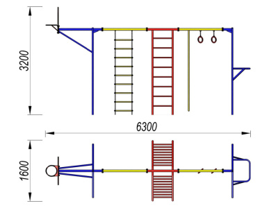 Гимнастический комплекс с баскетбольным щитом МАФ 3001 в Омске Гимнастический комплекс с баскетбольным щитом МАФ 3001 в Омске